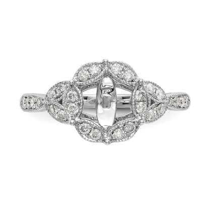14KW Peg Set Simulated Diamond Round Halo Engagement Ring