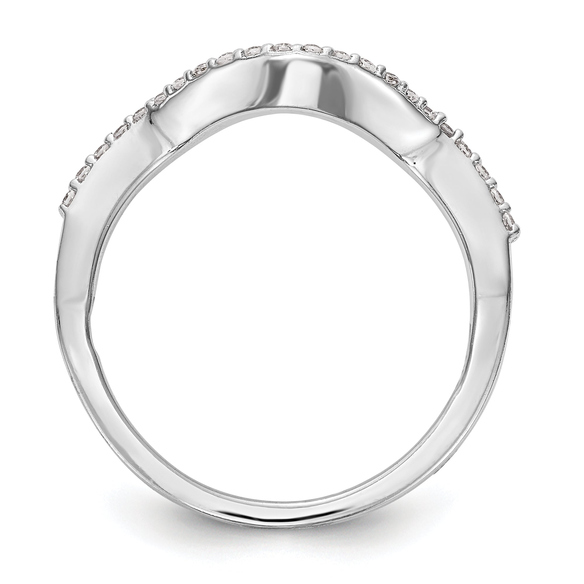 14k White Gold Diamond Wedding Band