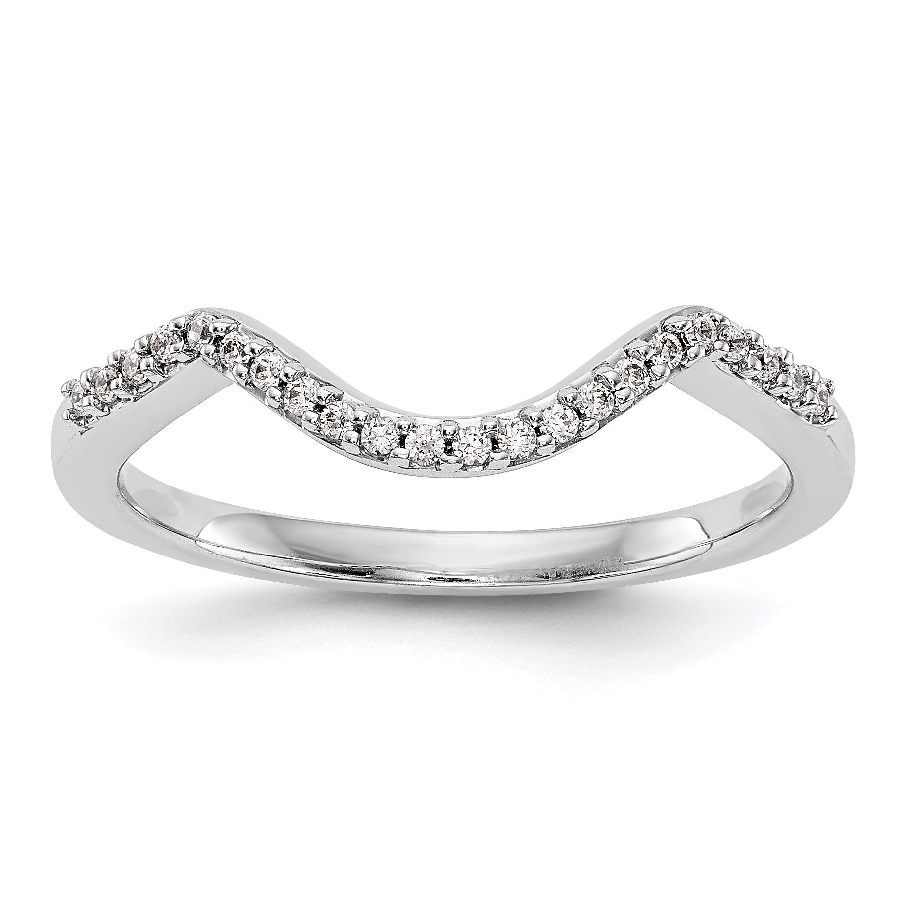 14k White Gold Diamond Wedding Band