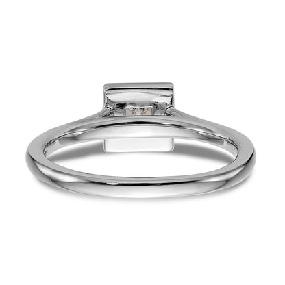 14KW Round Simulated Diamond Halo Engagement Ring