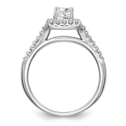 14KW Round Simulated Diamond Halo Engagement Ring