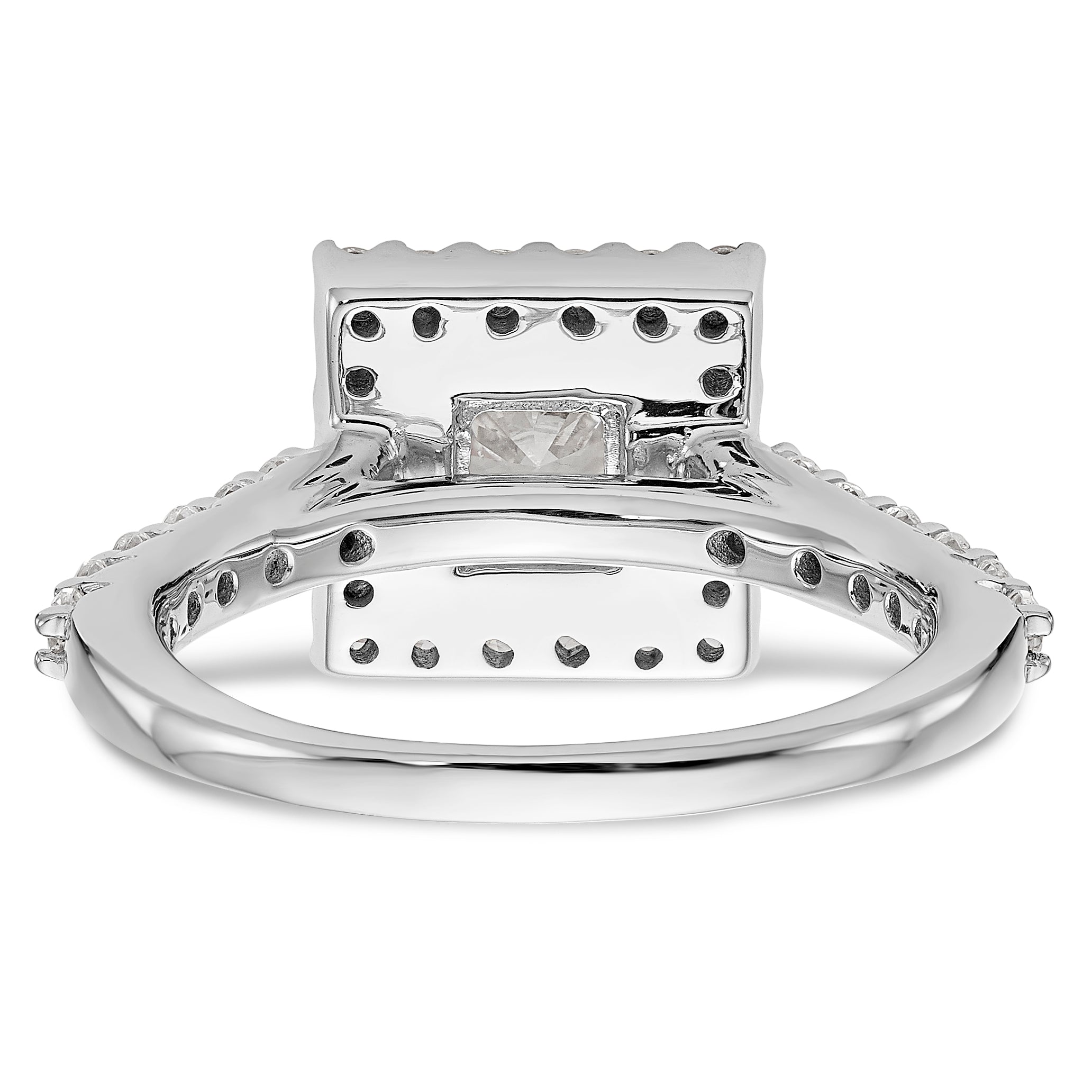 14KW Round Simulated Diamond Halo Engagement Ring