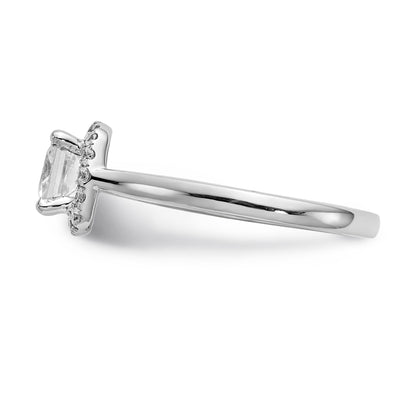 14K White Gold Princess Simulated Diamond Cushion Halo Engagement Ring