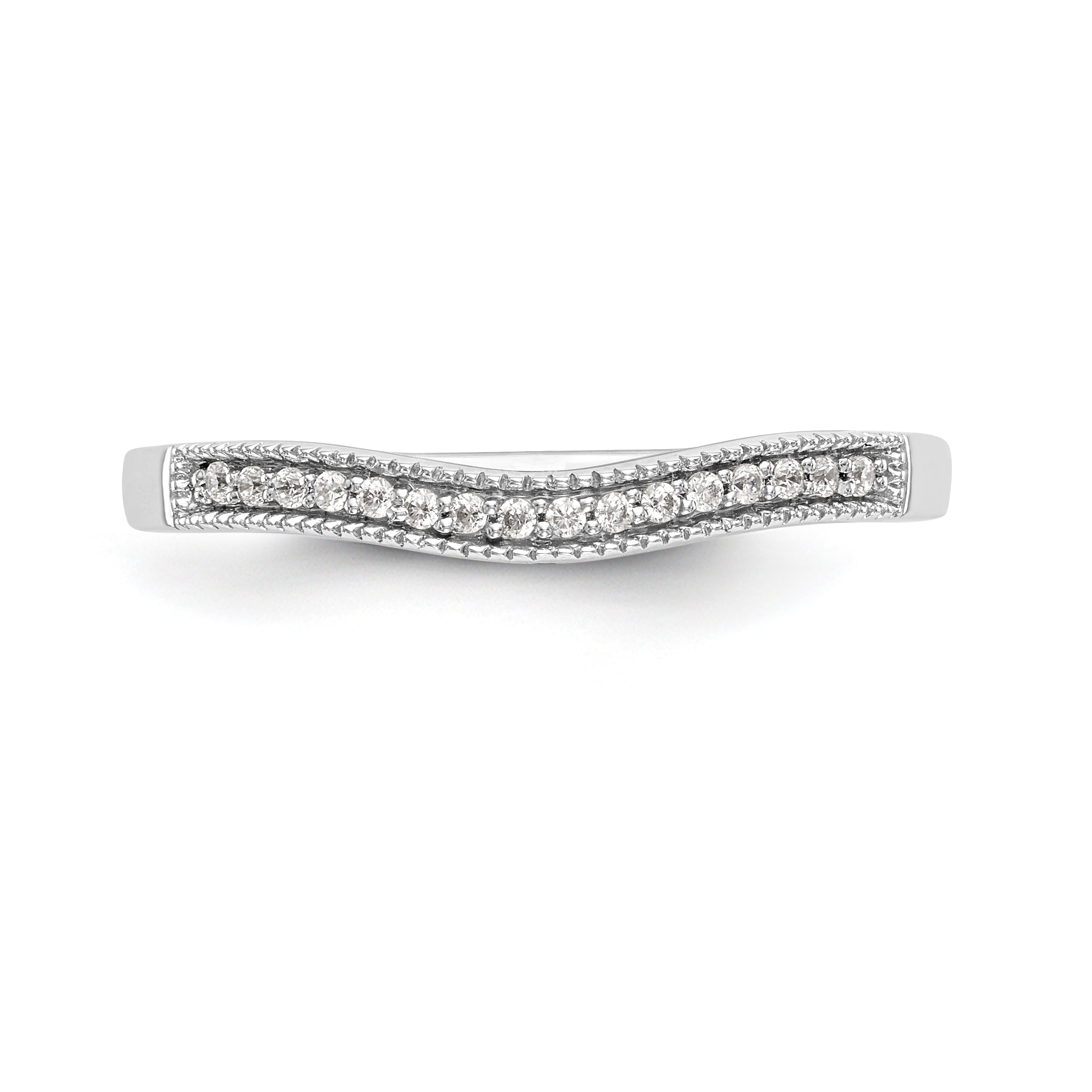 14K White Gold Diamond Wedding Band