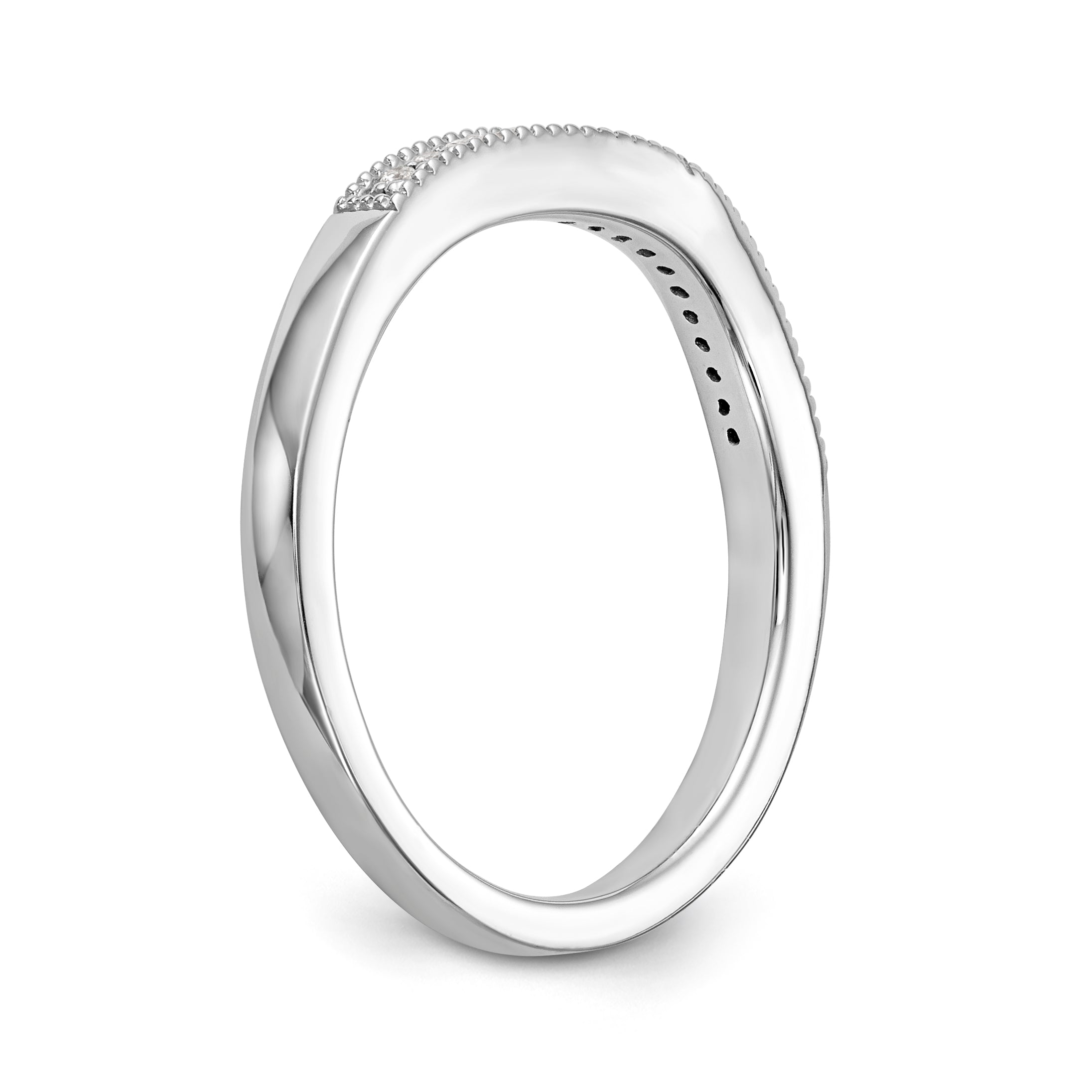 14K White Gold Diamond Wedding Band