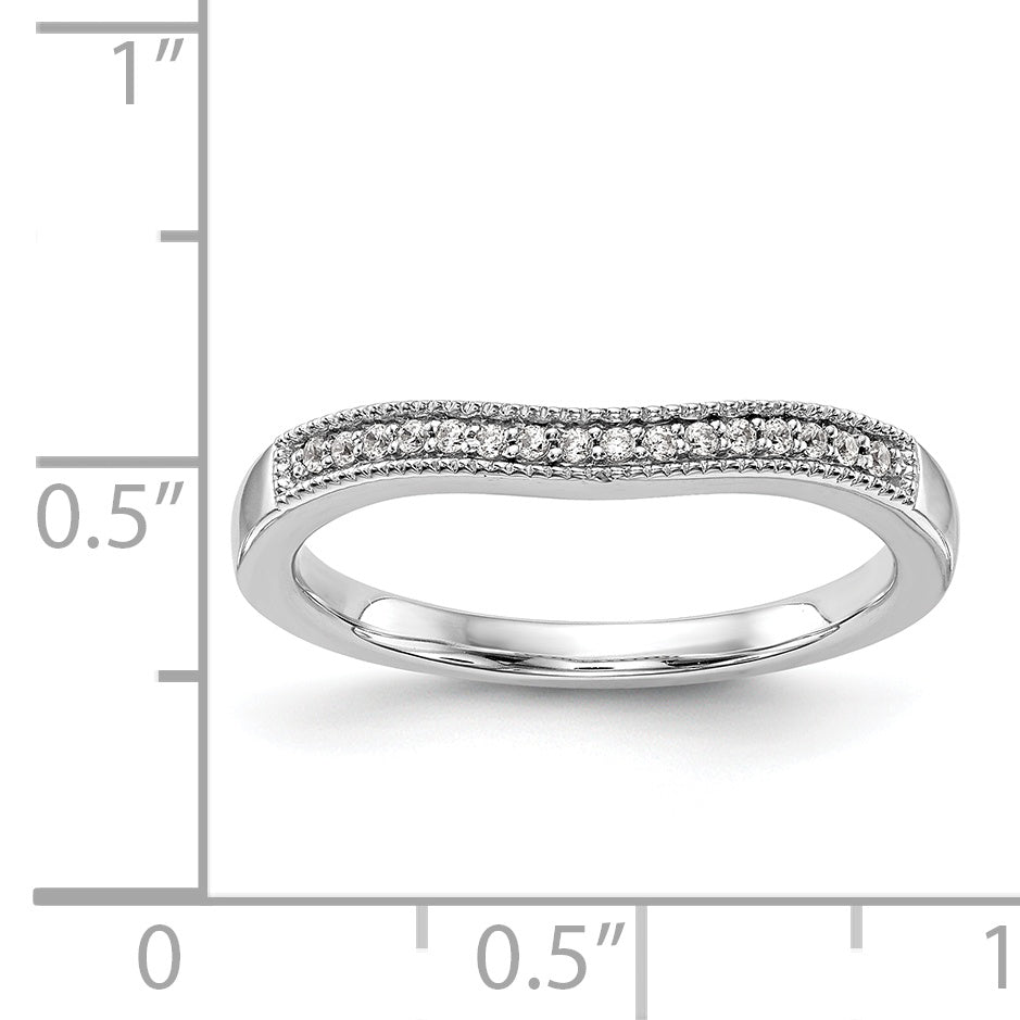 14K White Gold Diamond Wedding Band