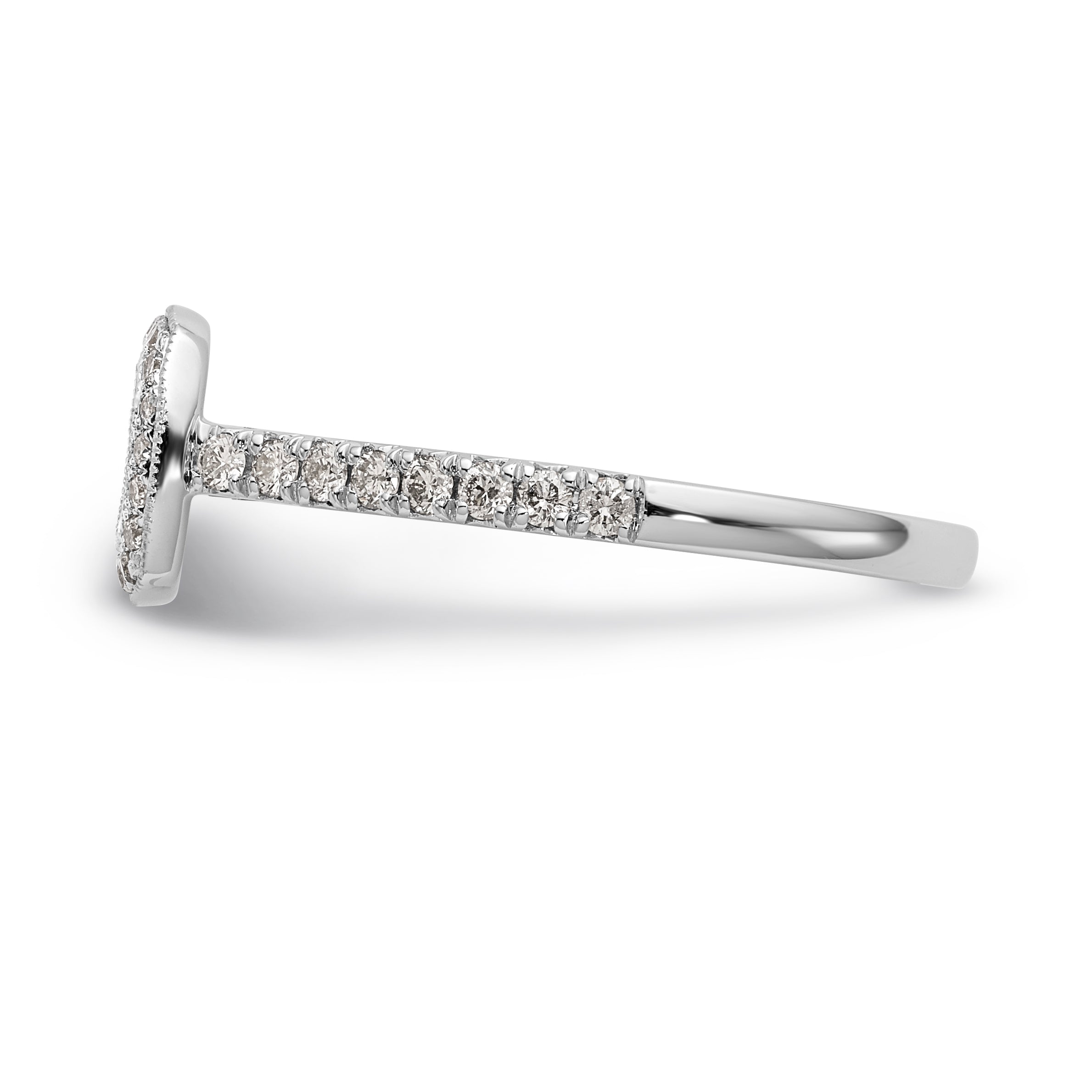 14K White Gold Peg Set Simulated Diamond Cushion Halo Engagement Ring