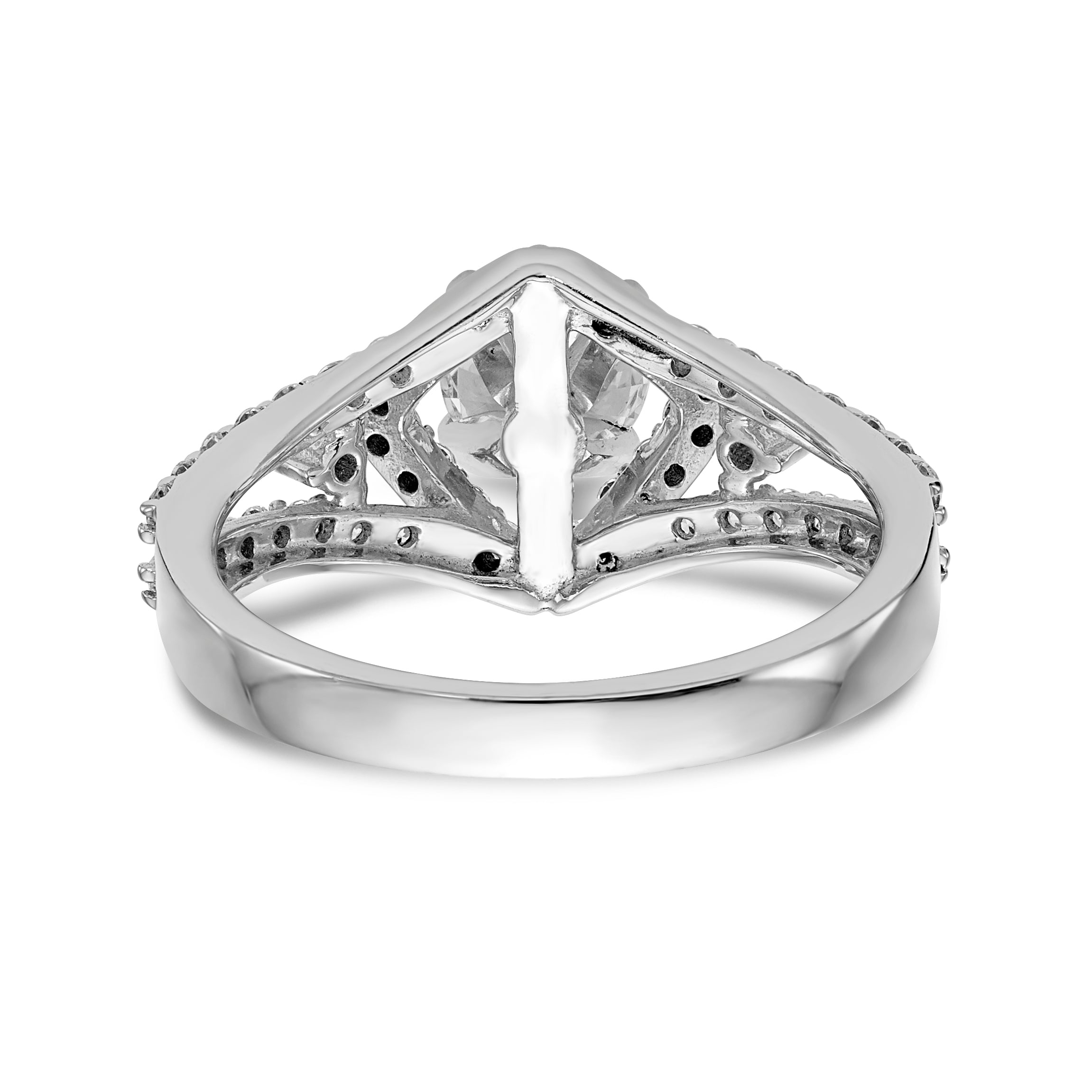 14kw Peg Set Simulated Diamond Cushion Halo Engagement Ring