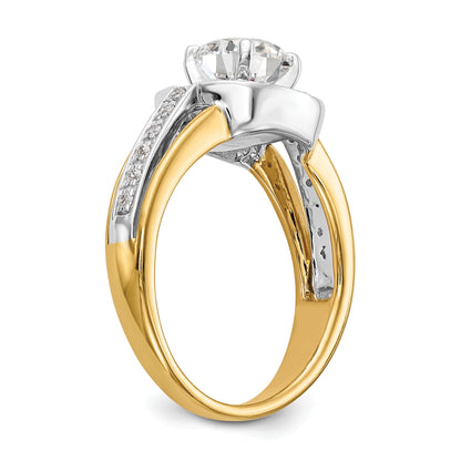 14ktt Peg Set CZ Cushion Halo Engagement Ring