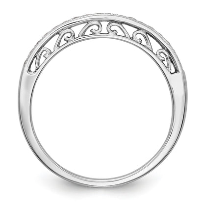 14K White Gold Diamond Wedding Band
