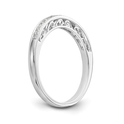 14K White Gold Diamond Wedding Band
