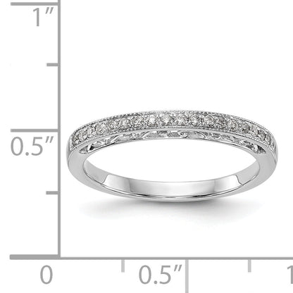 14K White Gold Diamond Wedding Band