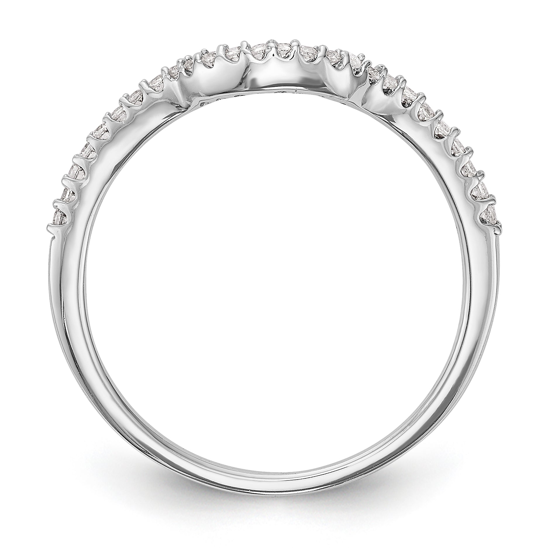 14K White Gold Diamond Wedding Band