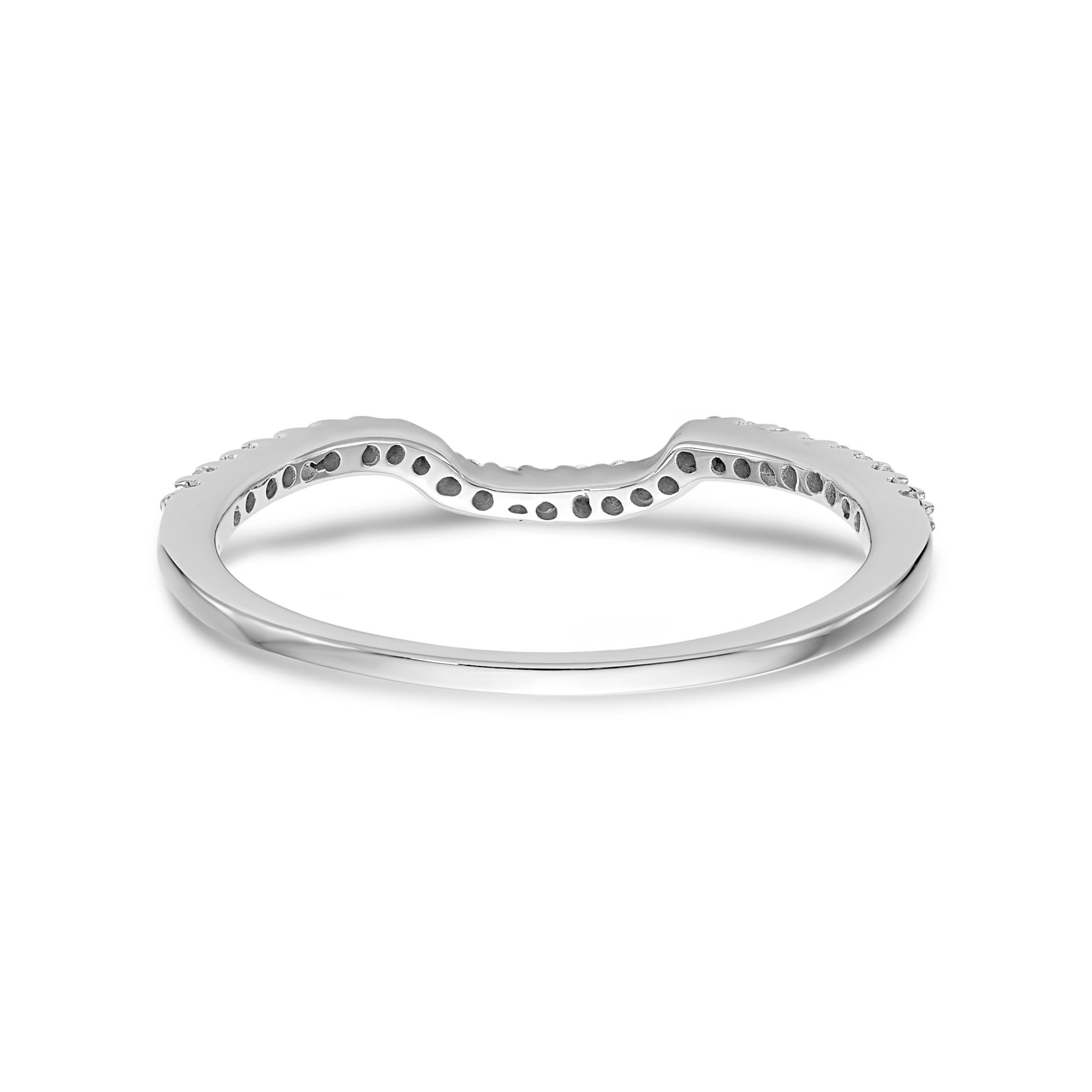 14K White Gold Diamond Wedding Band