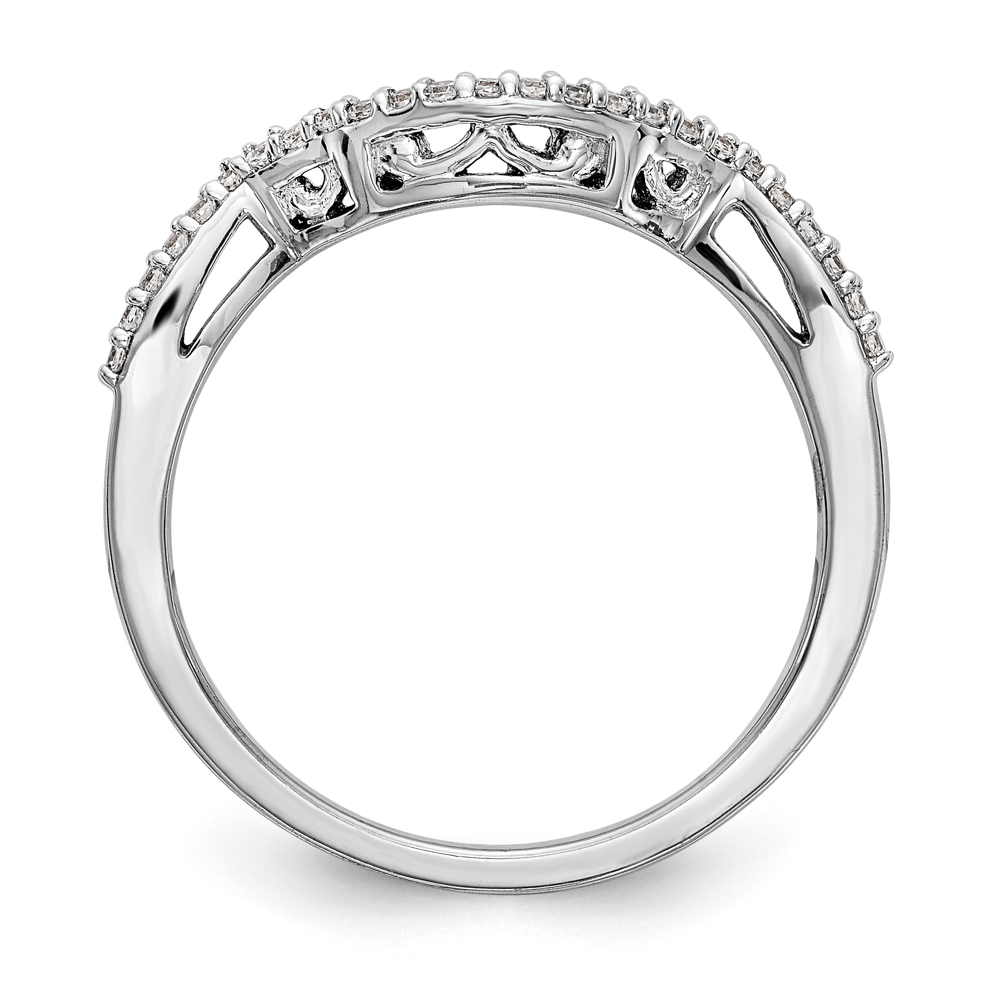 14K White Gold Diamond Wedding Band