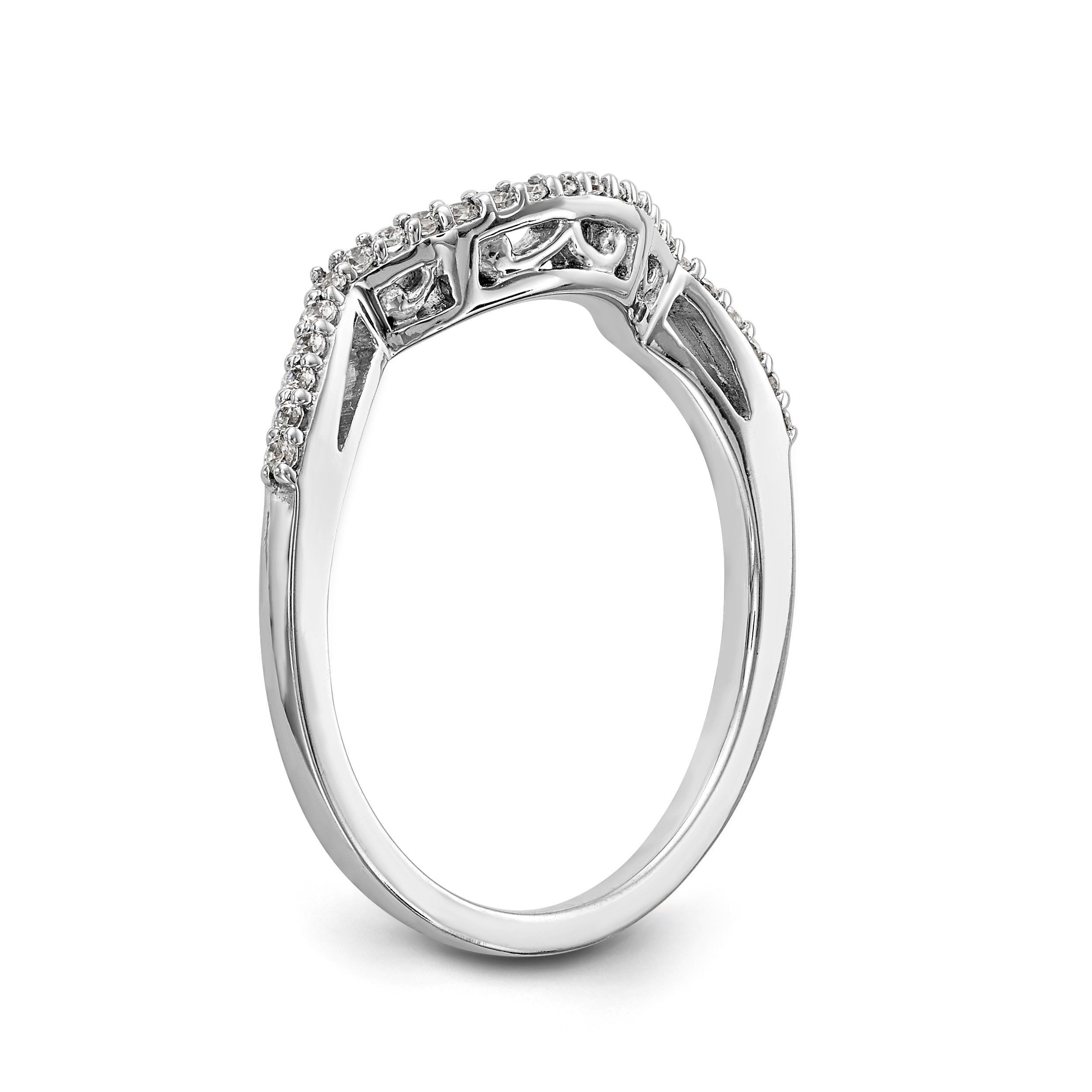 14K White Gold Diamond Wedding Band