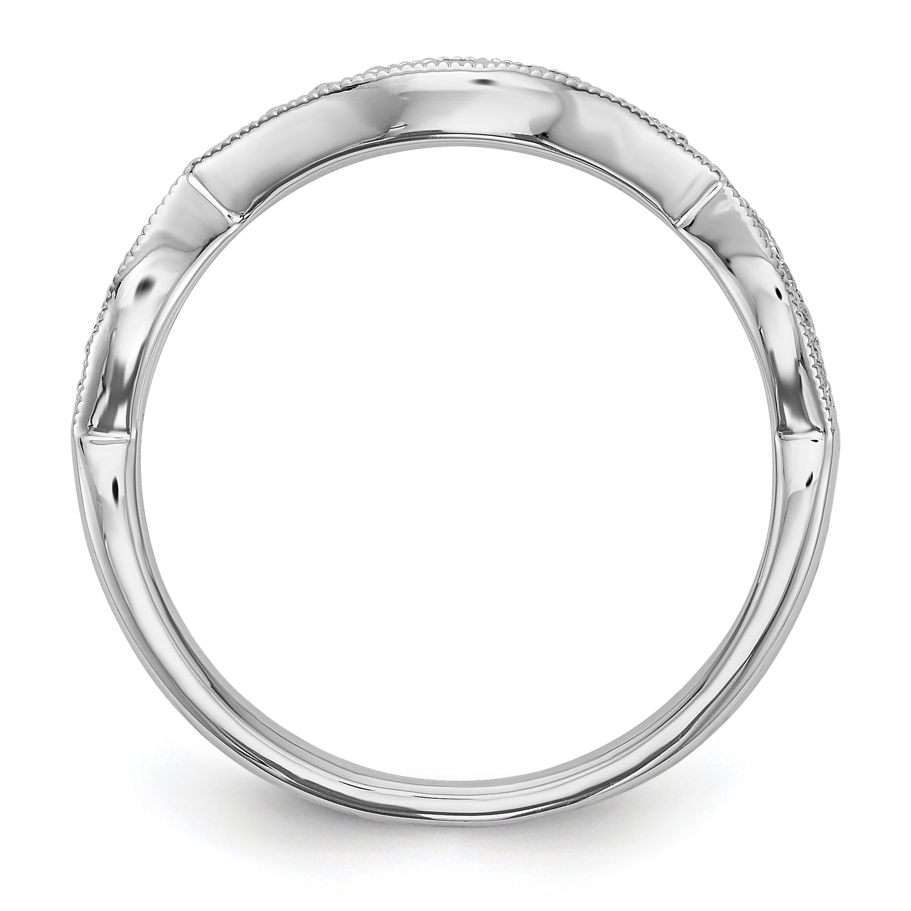 14K White Gold Diamond Wedding Band