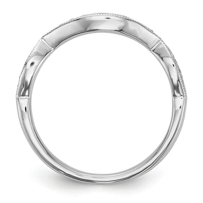 14K White Gold Diamond Wedding Band