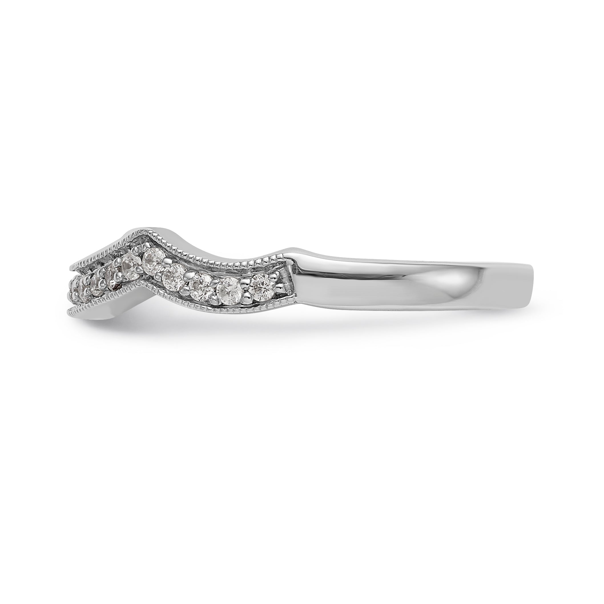 14K White Gold Diamond Wedding Band