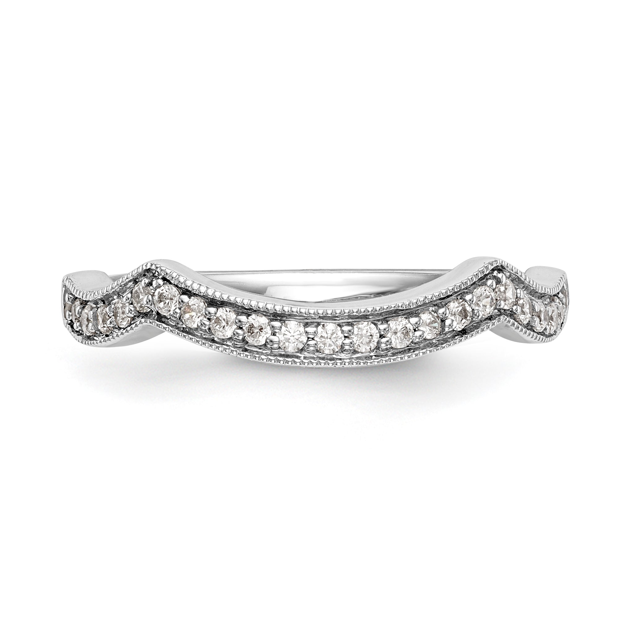 14K White Gold Diamond Wedding Band
