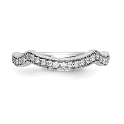 14K White Gold Diamond Wedding Band