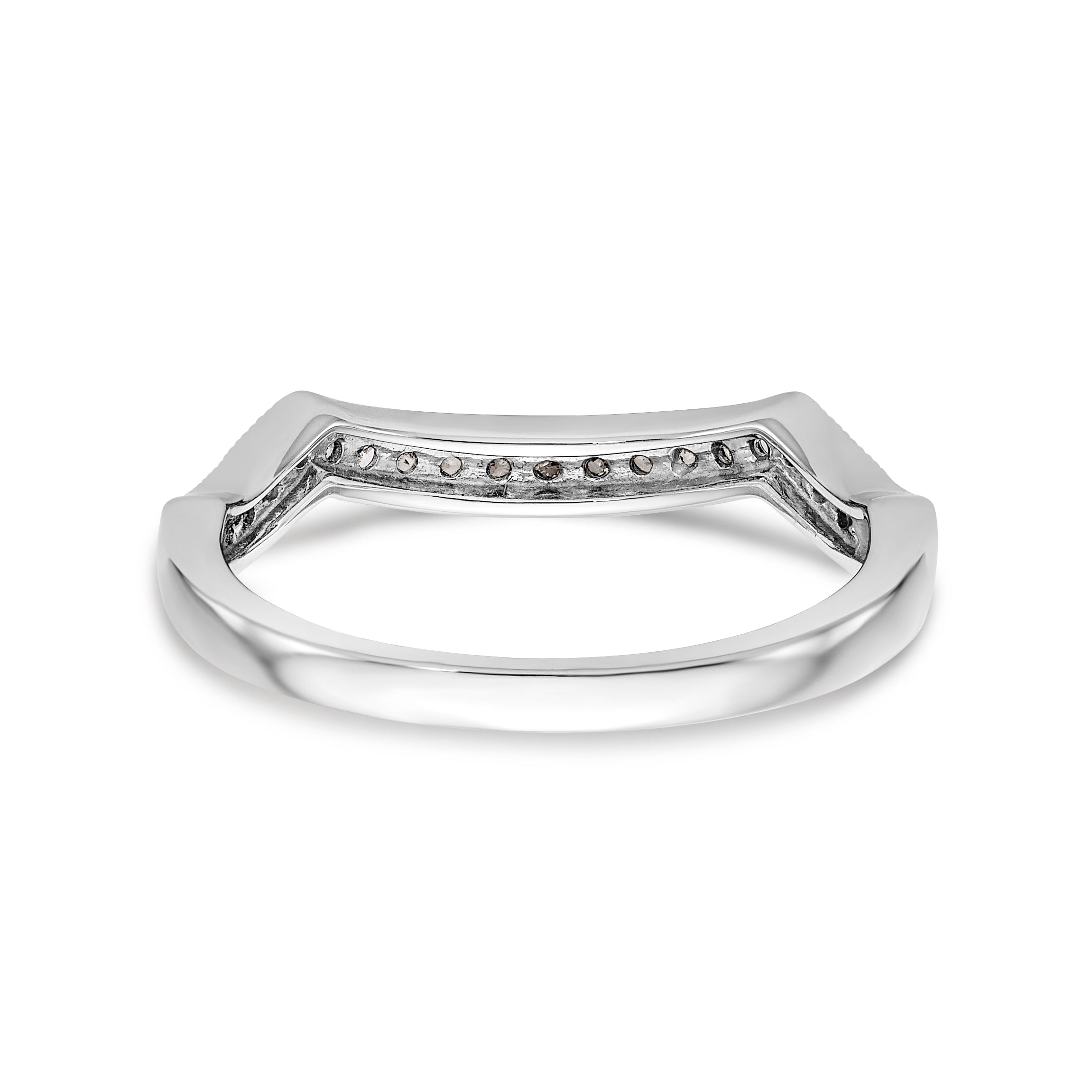 14K White Gold Diamond Wedding Band