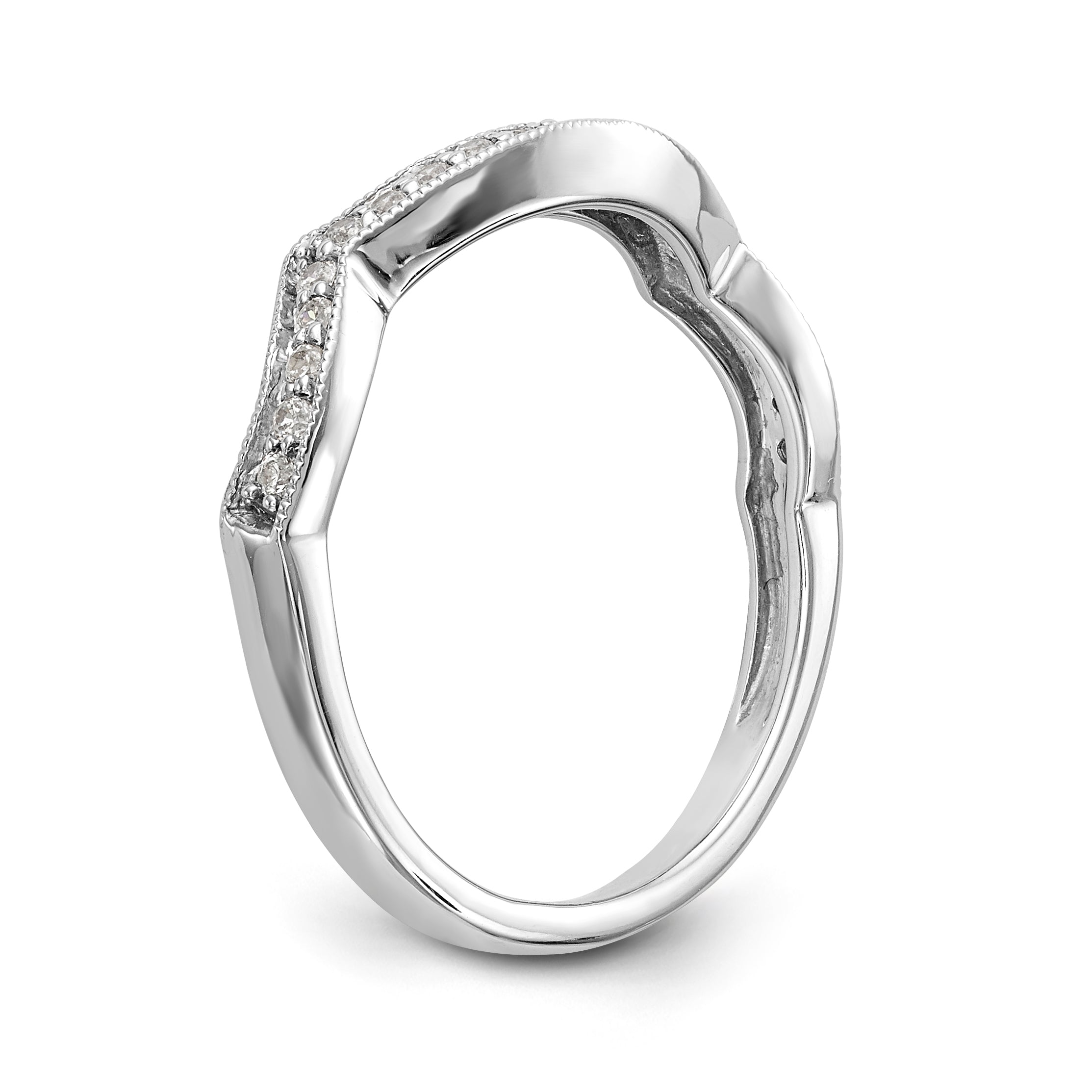 14K White Gold Diamond Wedding Band