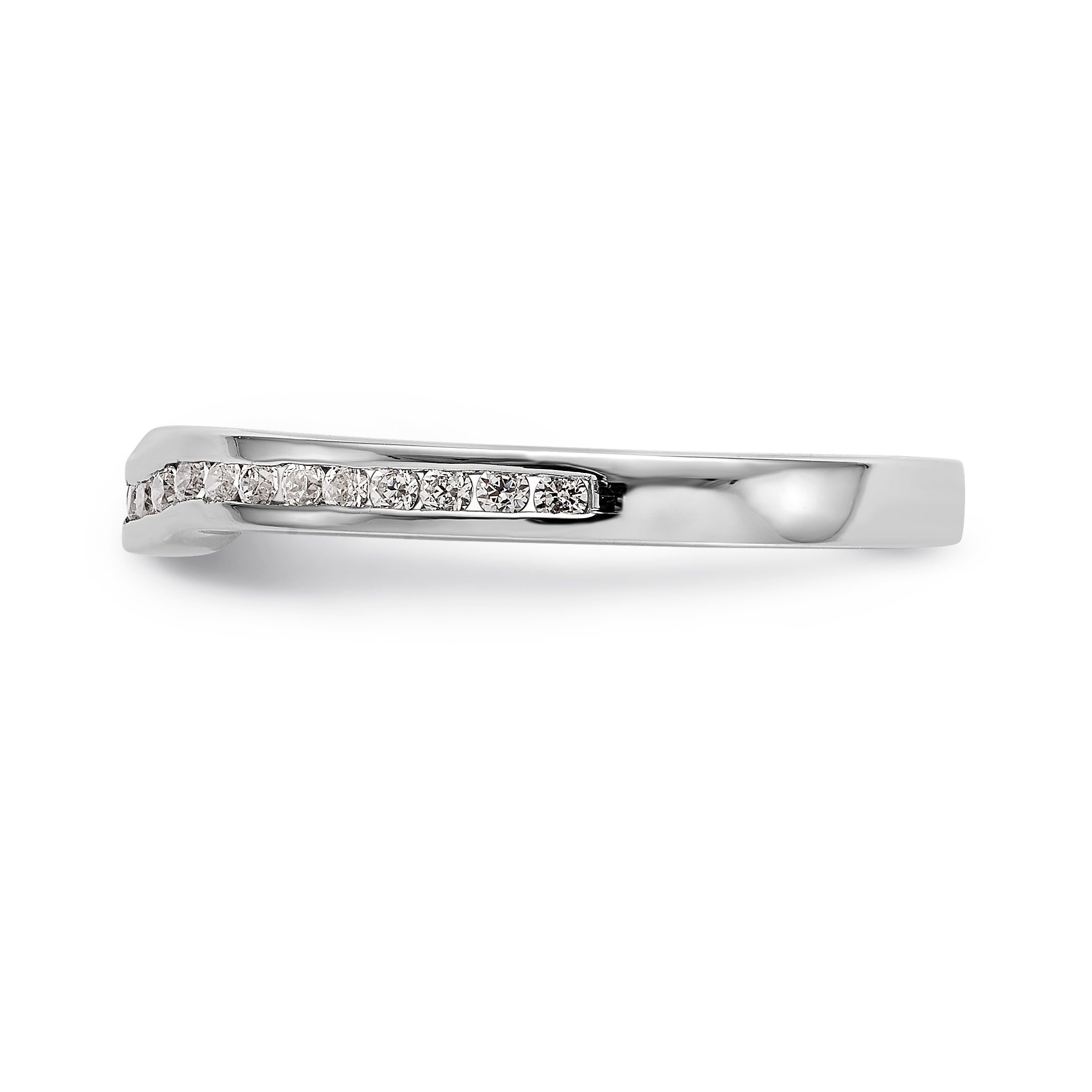 14K White Gold Diamond Wedding Band