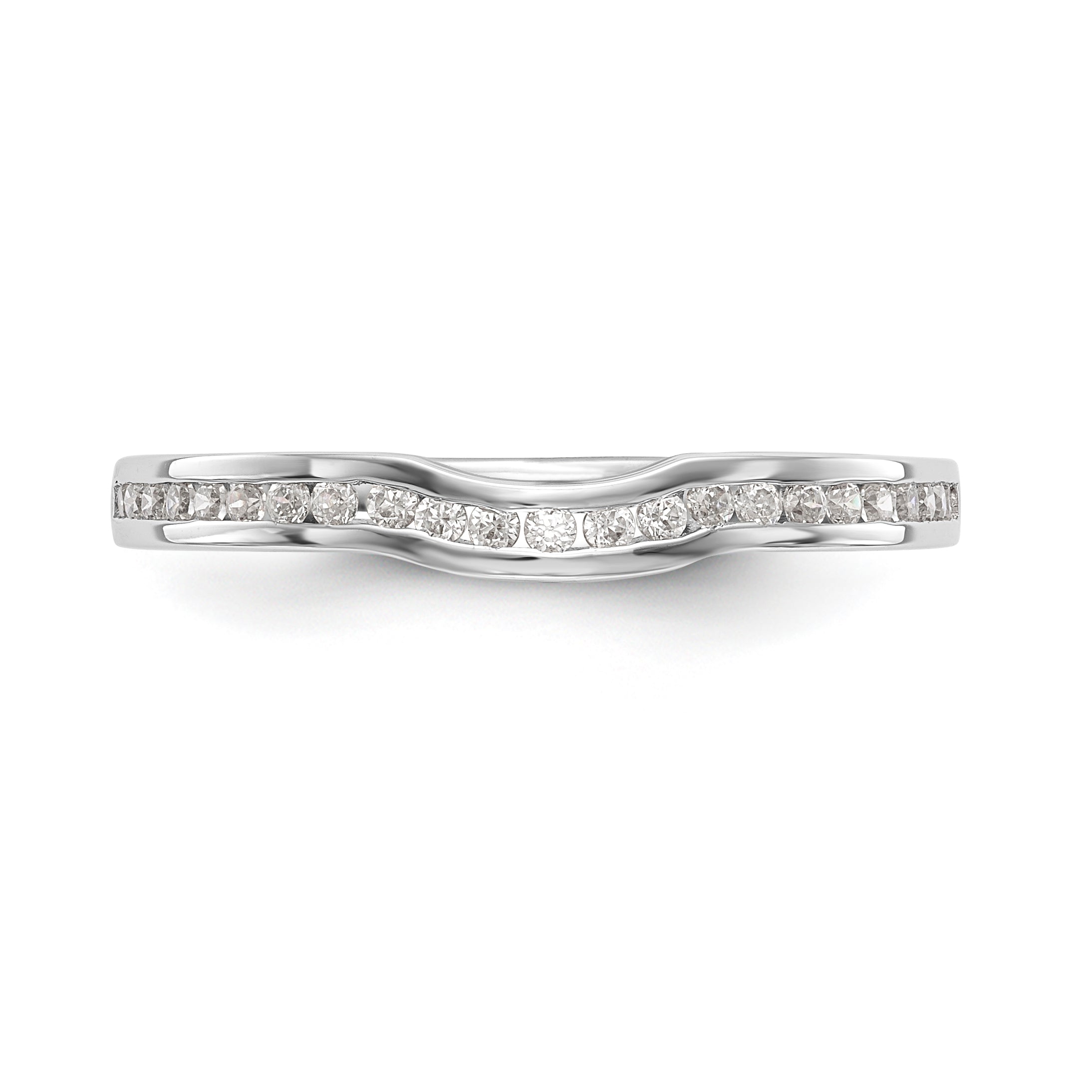 14K White Gold Diamond Wedding Band