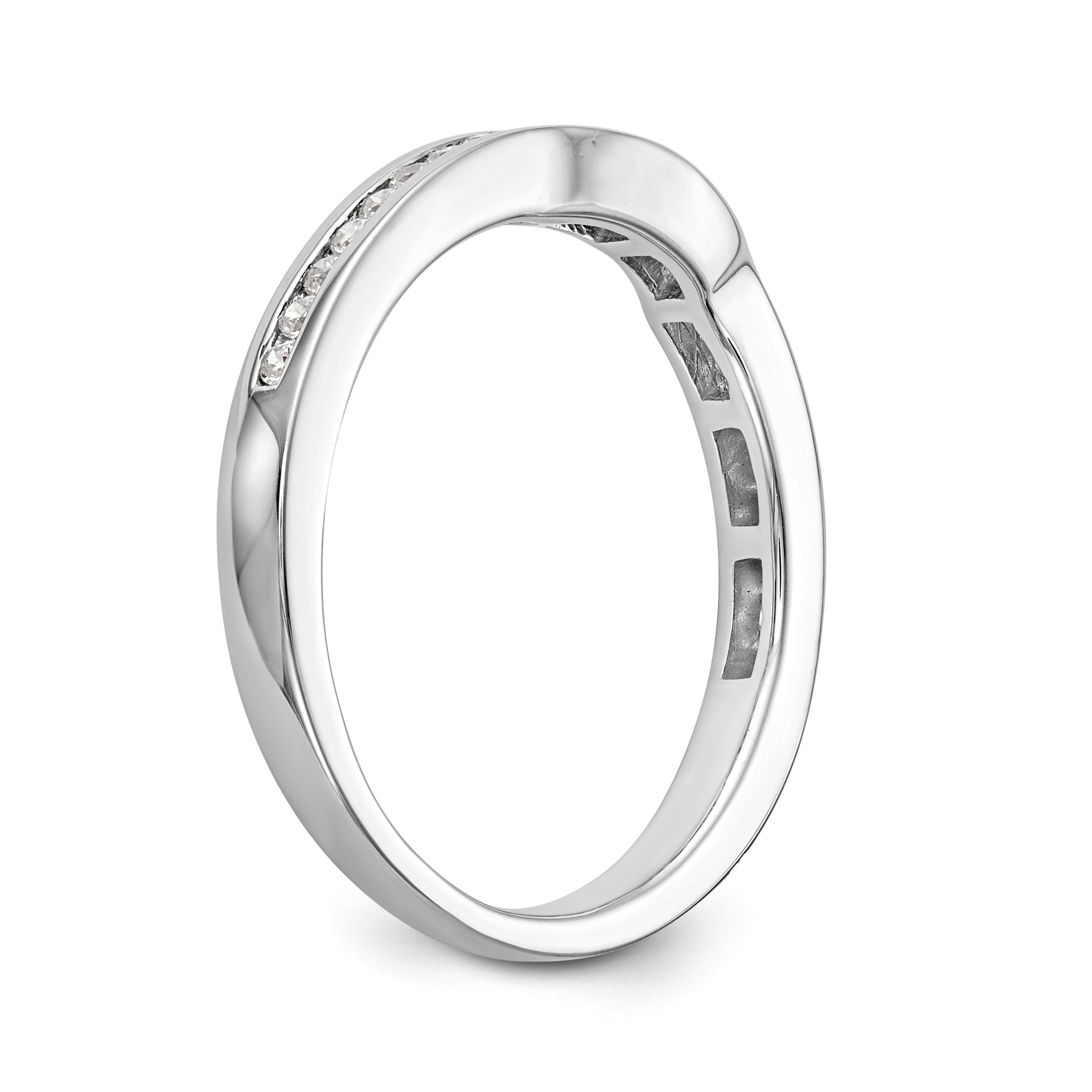 14K White Gold Diamond Wedding Band
