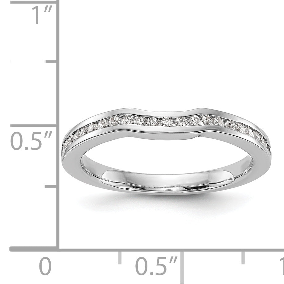 14K White Gold Diamond Wedding Band