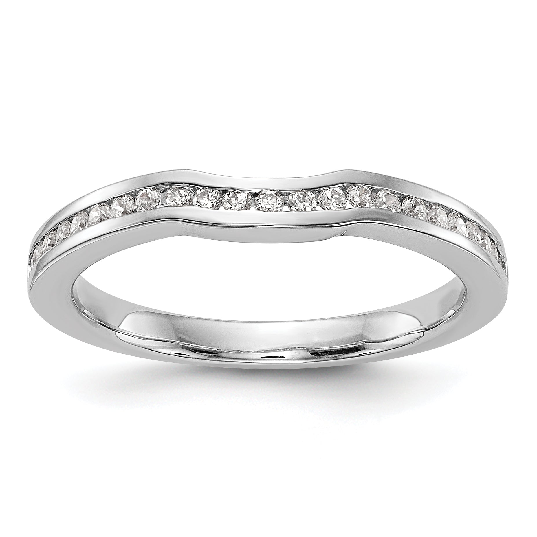 14K White Gold Diamond Wedding Band