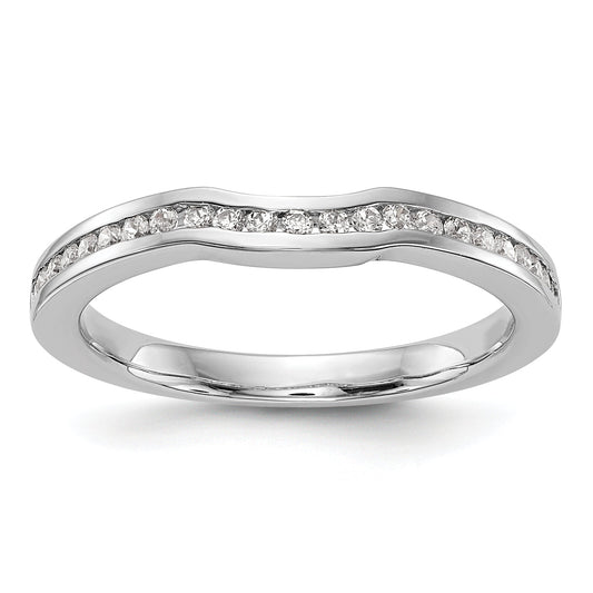 14K White Gold Diamond Wedding Band