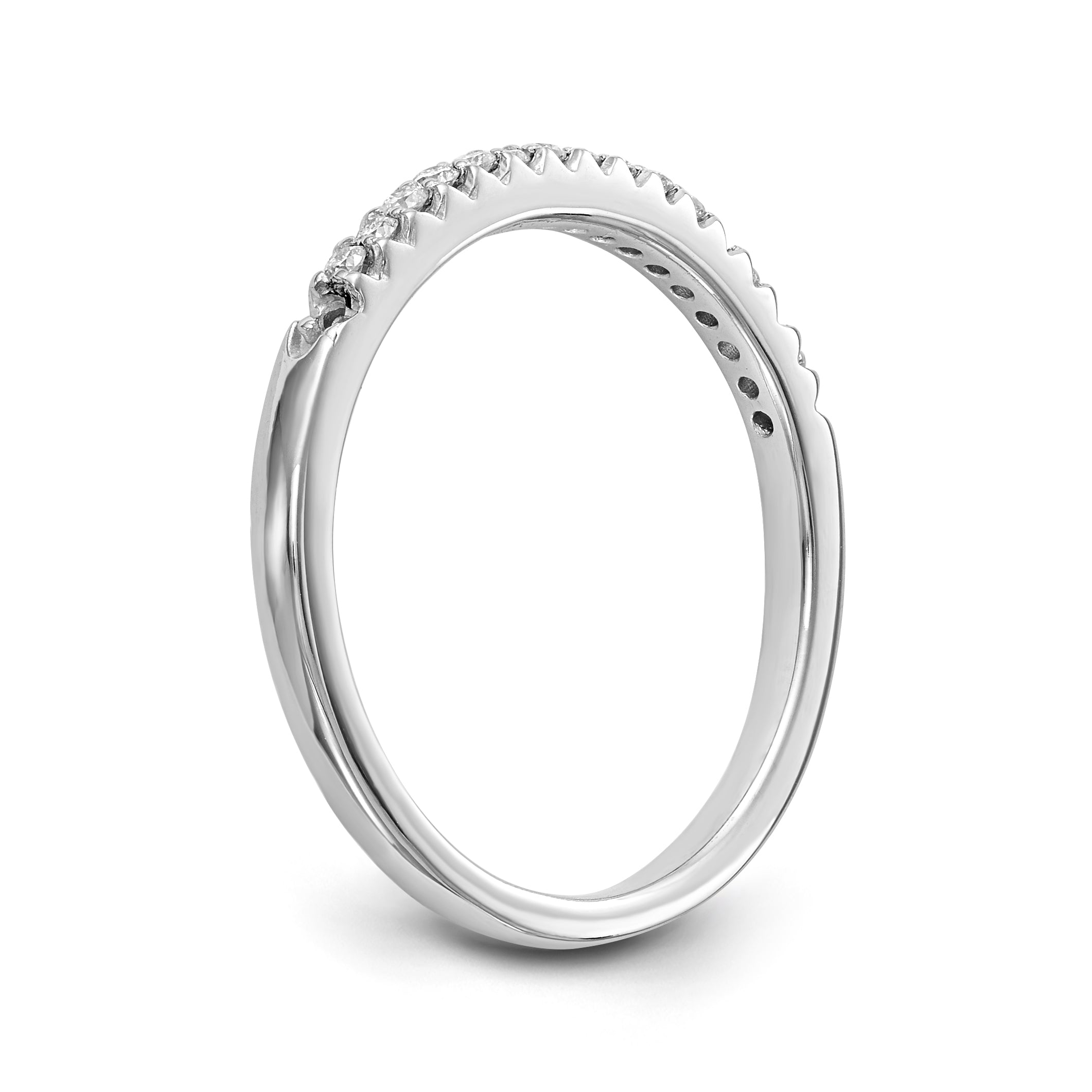 14K White Gold Diamond Wedding Band