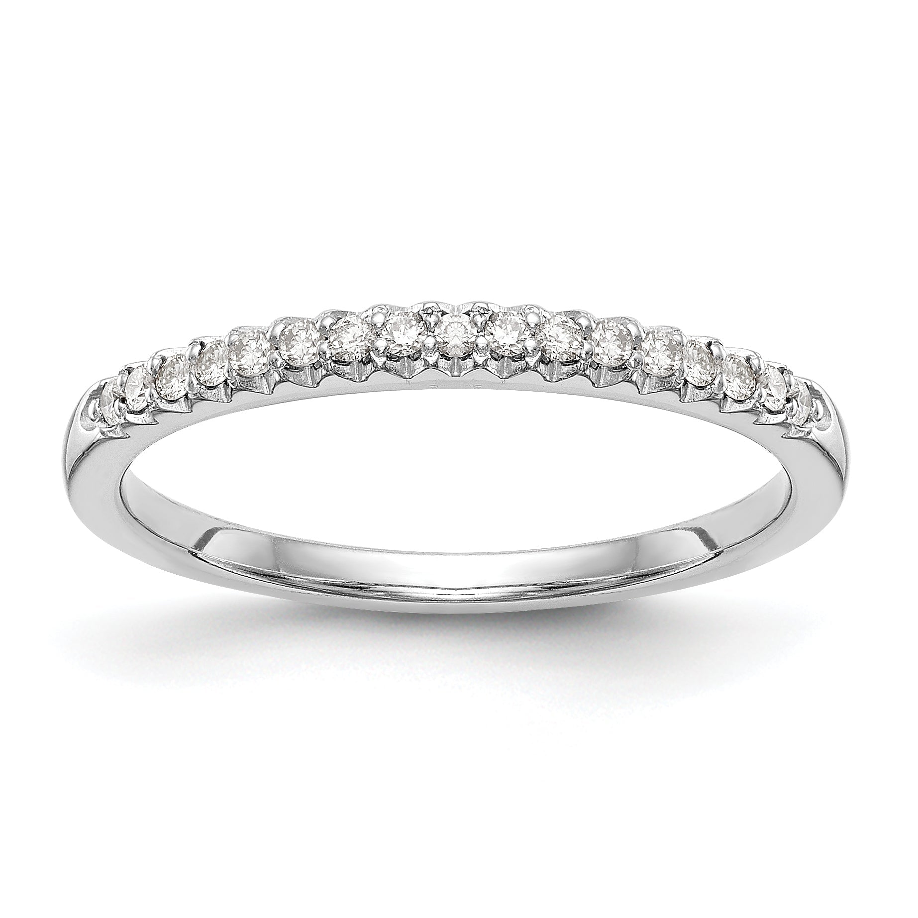 14K White Gold Diamond Wedding Band