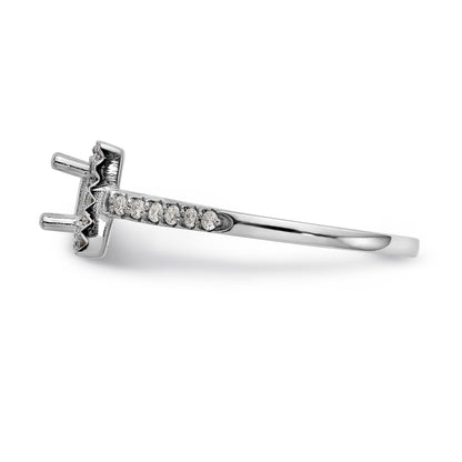 14K White Gold Diamond Princess CZ Square Halo Engagement Ring
