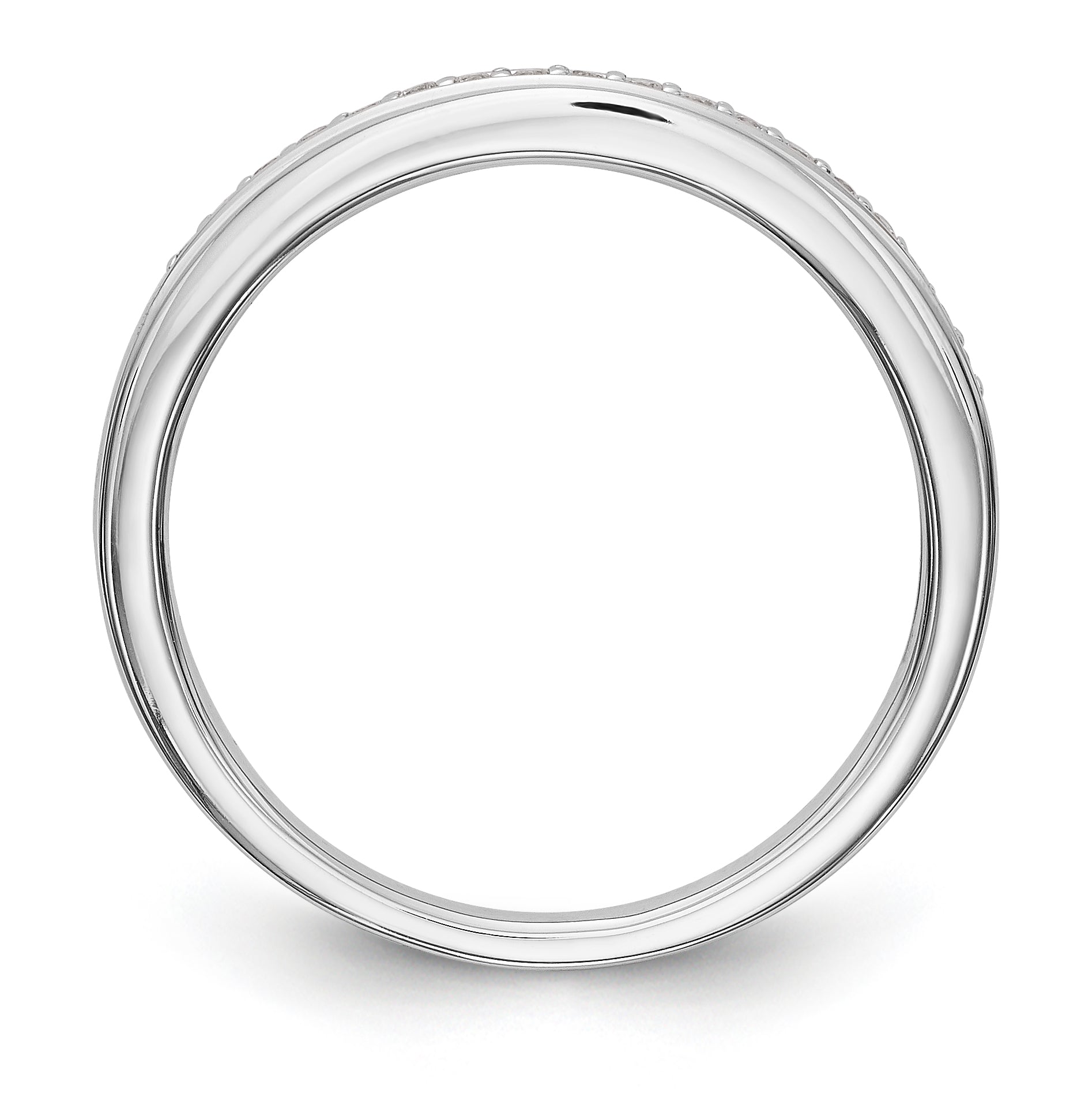 14K White Gold Diamond Wedding Band