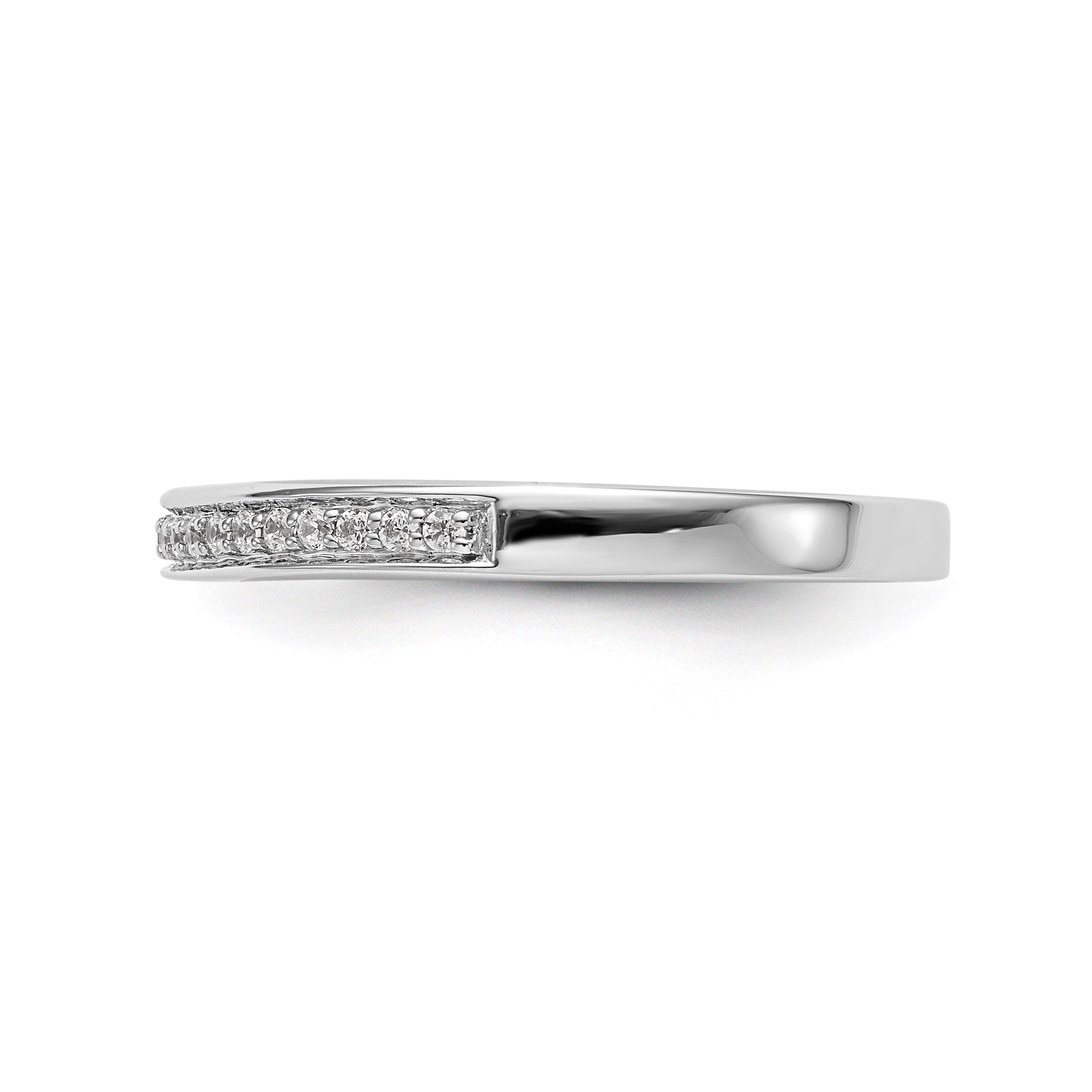 14K White Gold Diamond Wedding Band