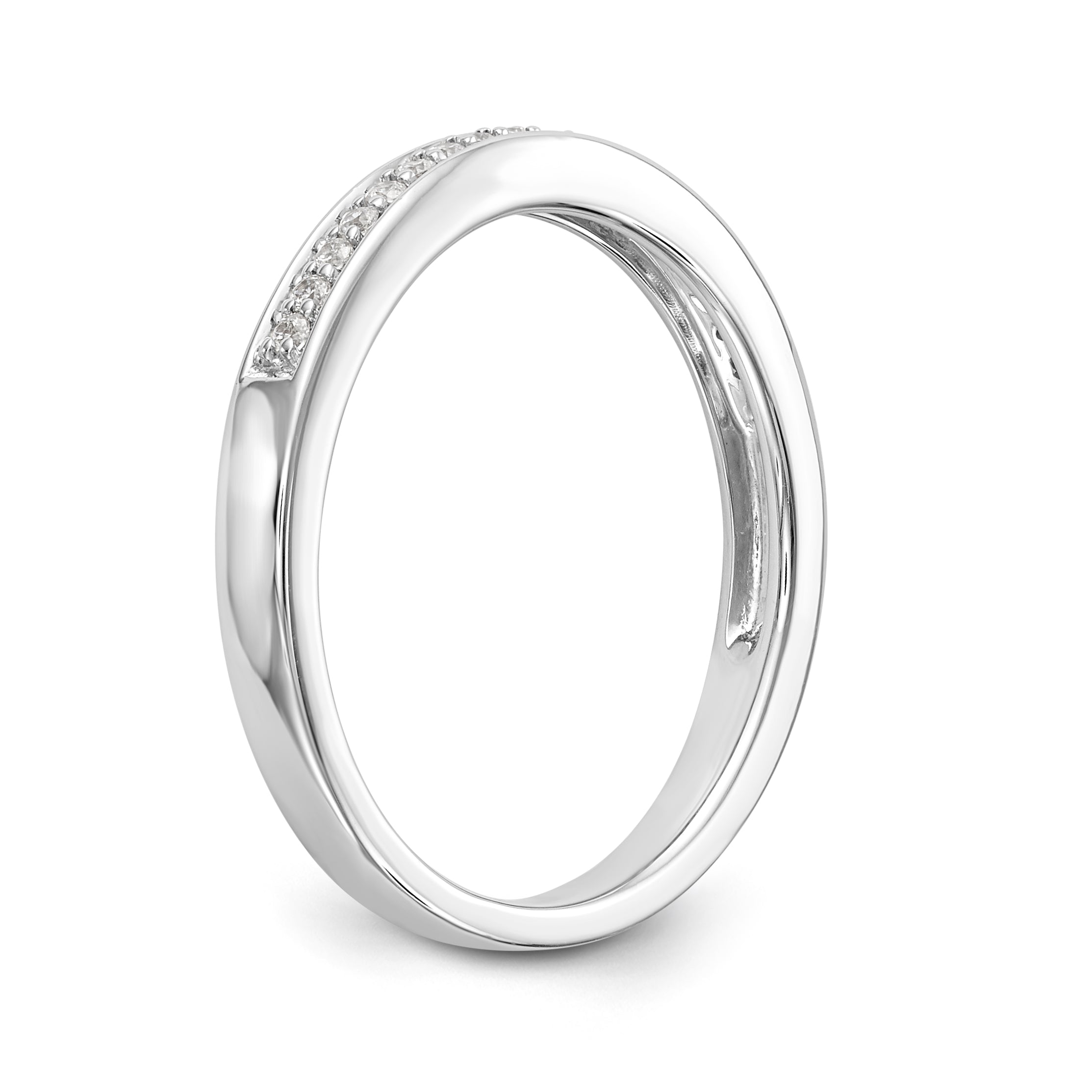 14K White Gold Diamond Wedding Band
