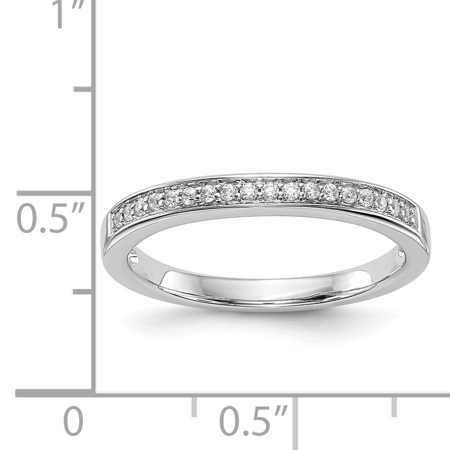 14K White Gold Diamond Wedding Band