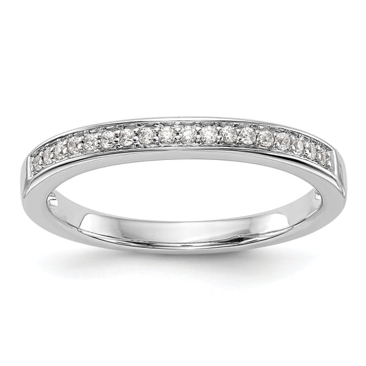 14K White Gold Diamond Wedding Band
