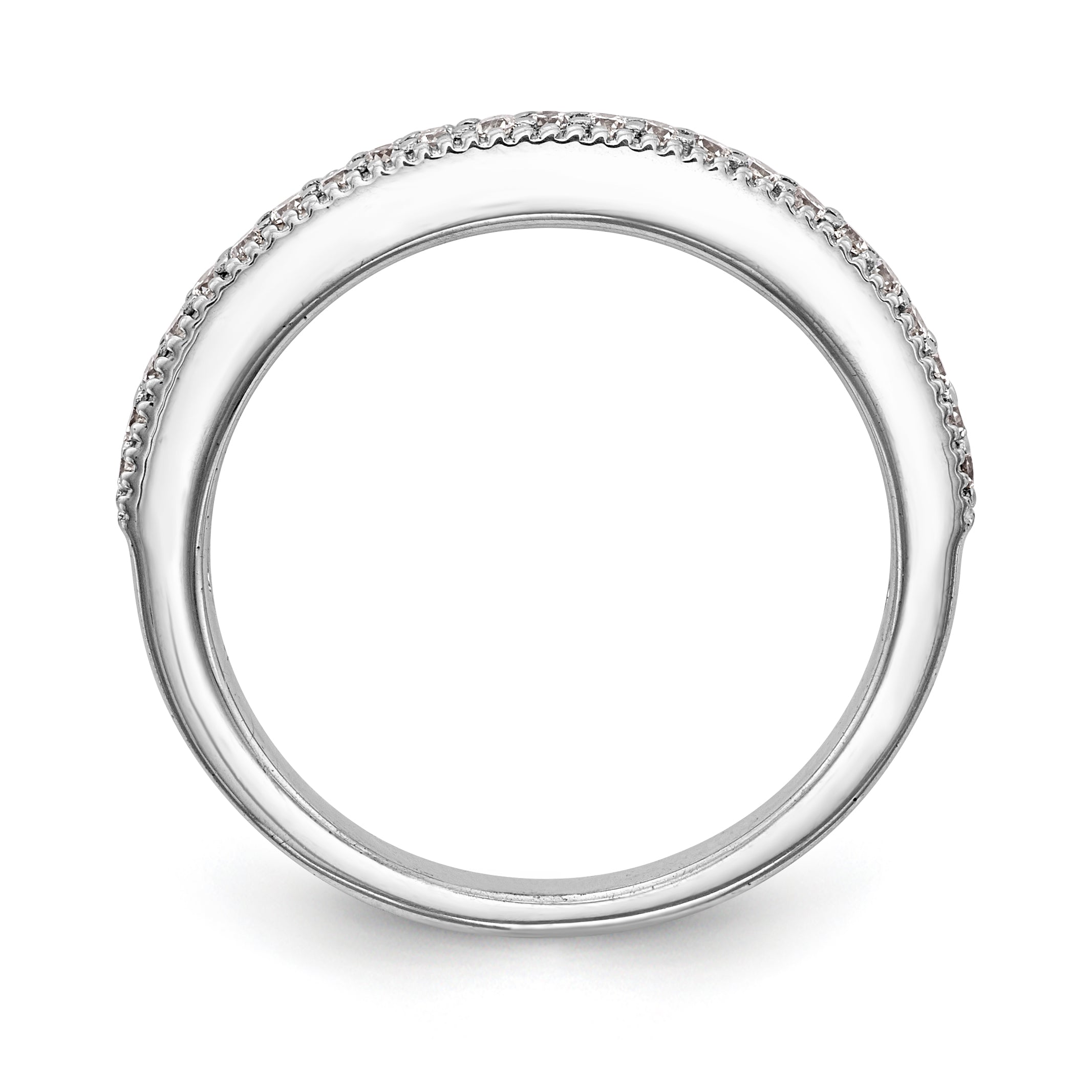 14K White Gold Diamond Wedding Band