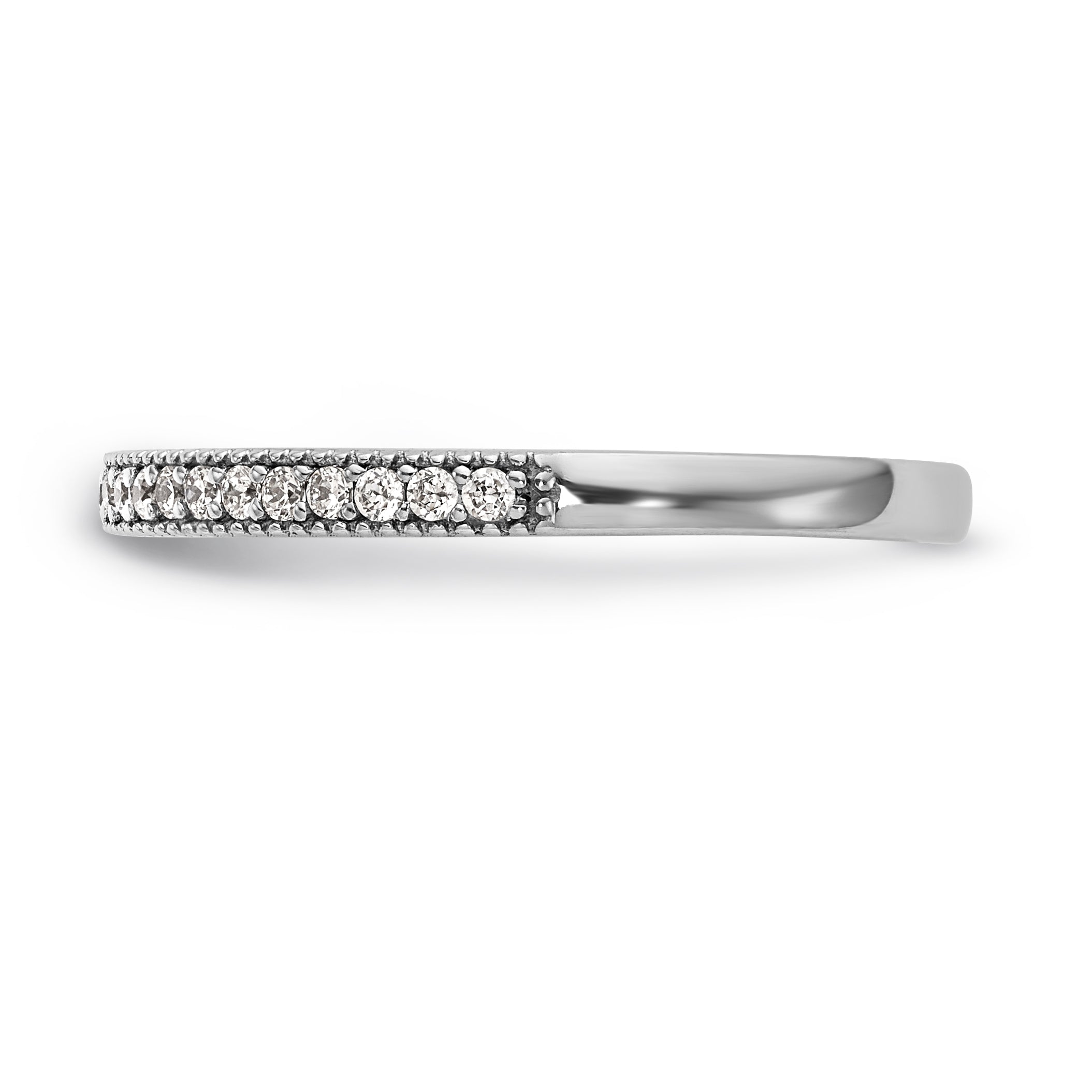 14K White Gold Diamond Wedding Band