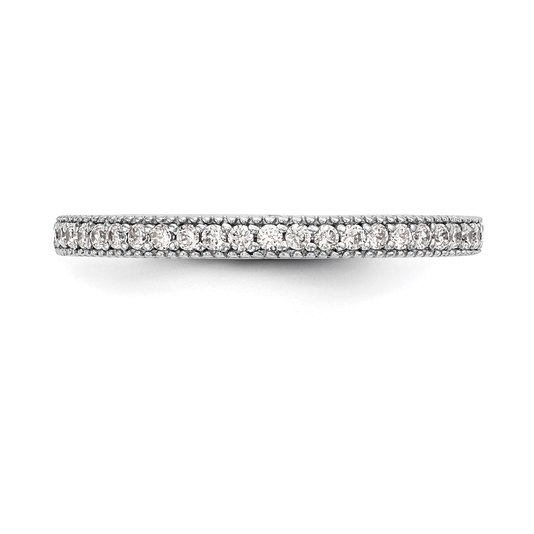 14K White Gold Diamond Wedding Band