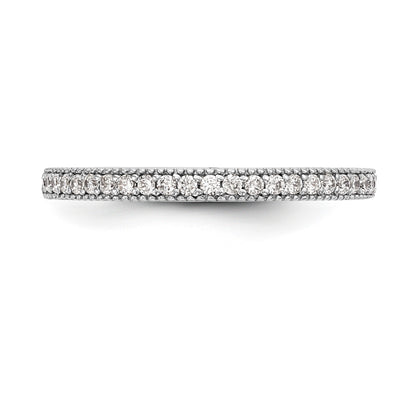 14K White Gold Diamond Wedding Band