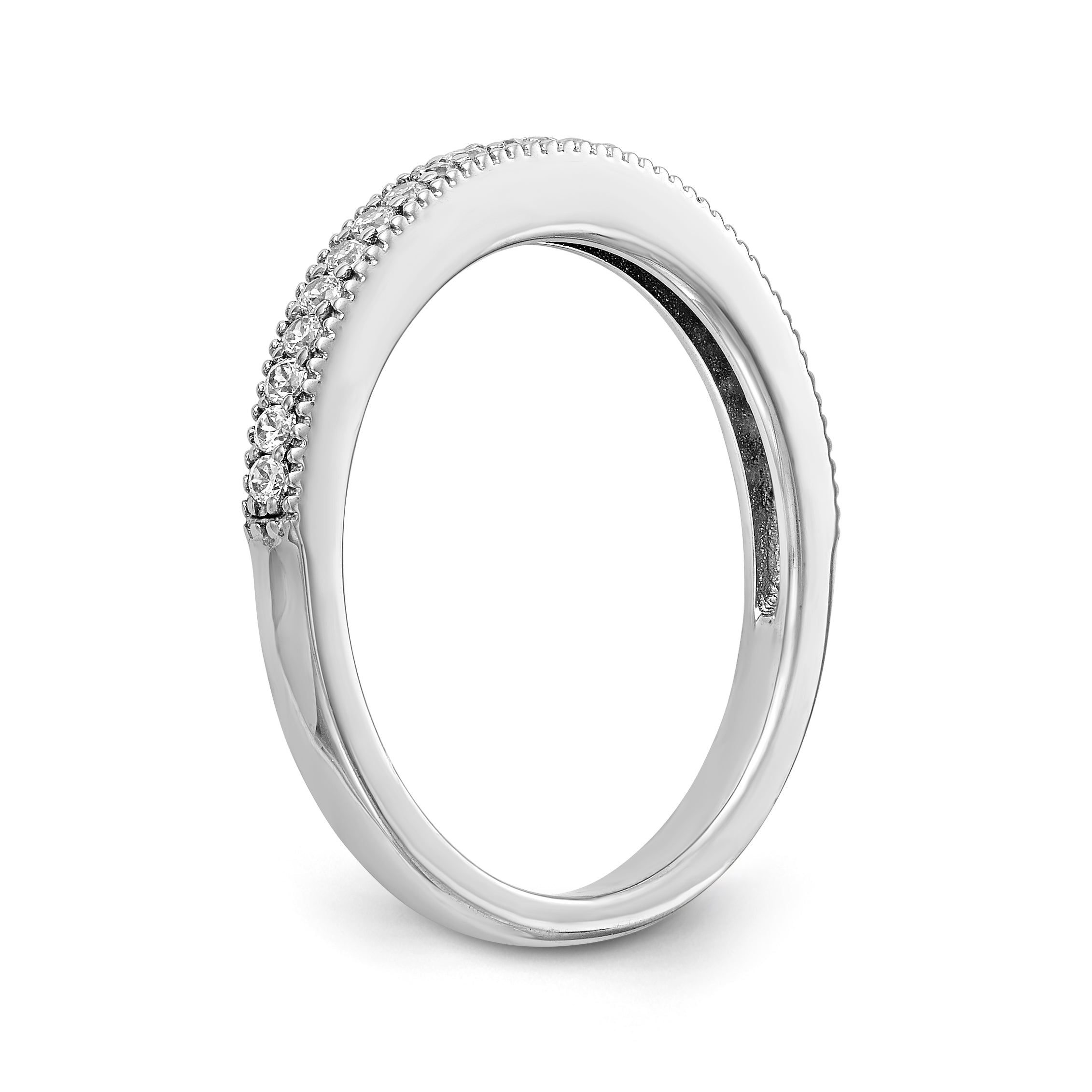 14K White Gold Diamond Wedding Band