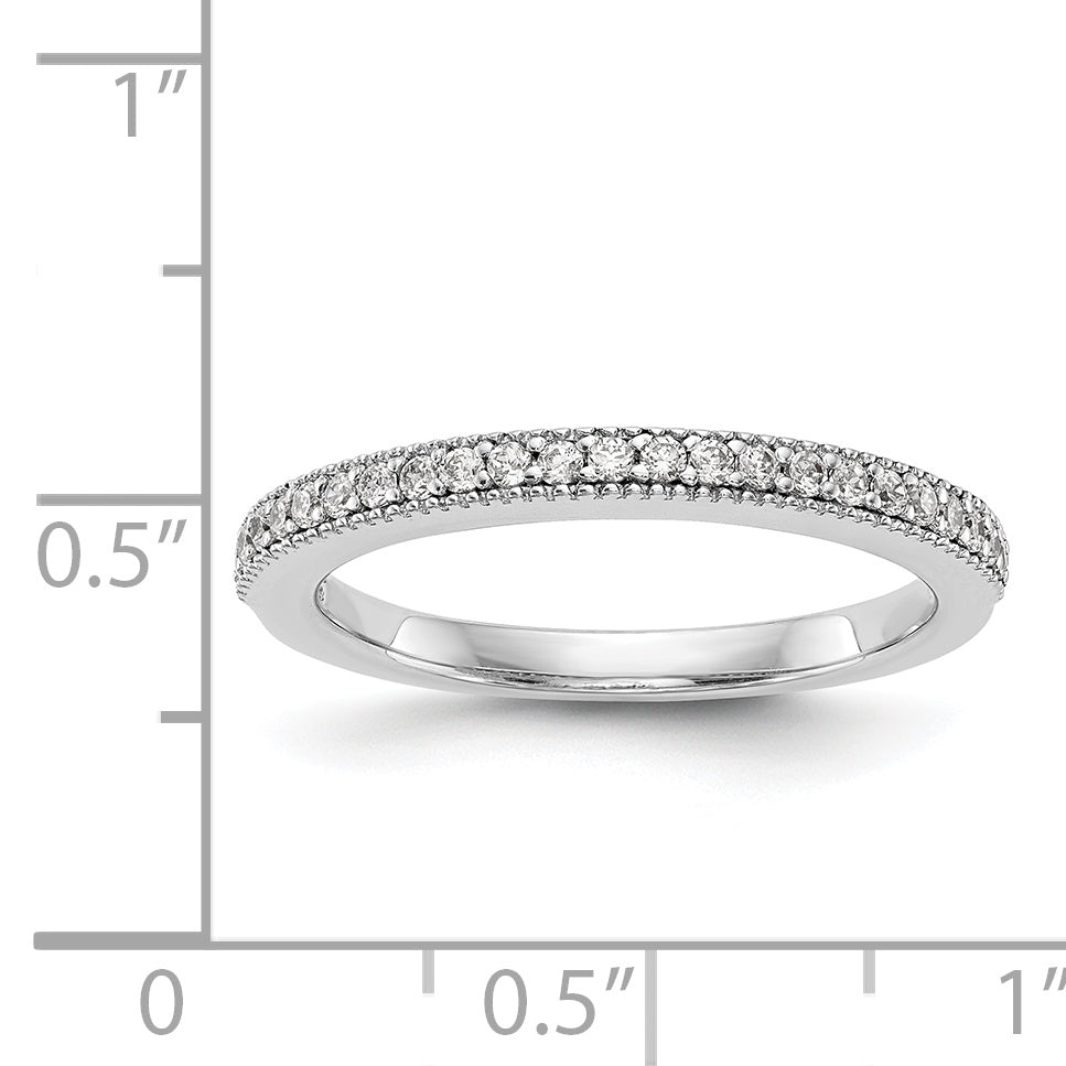 14K White Gold Diamond Wedding Band