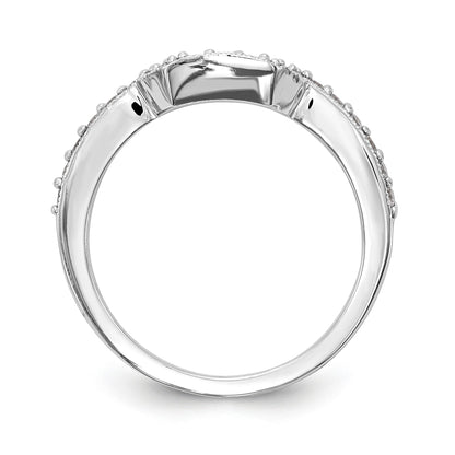 14K White Gold Diamond Wedding Band
