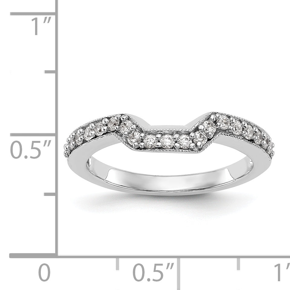 14K White Gold Diamond Wedding Band