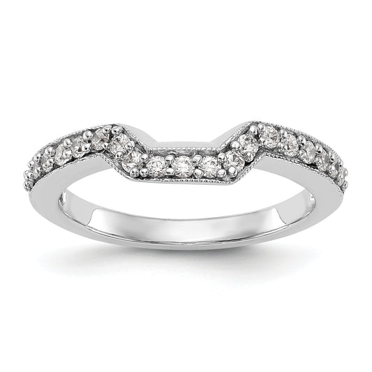 14K White Gold Diamond Wedding Band